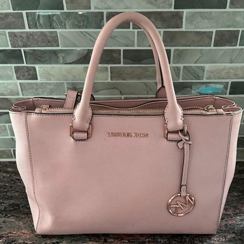 Michael Kors Kellen Saffiano Leather Satchel Bag, Blossom